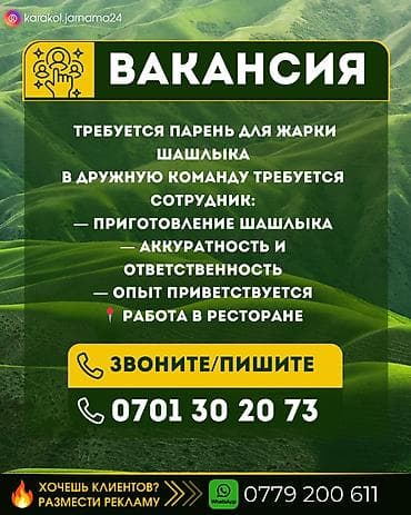 няня сиделки: Требуются торговые представители 2 вакансии г. Каракол и районы — 1