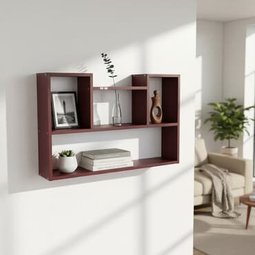 этажерка полка: Полка навесная 011 (Винил красный) Большая и стильная настенная полка — 1