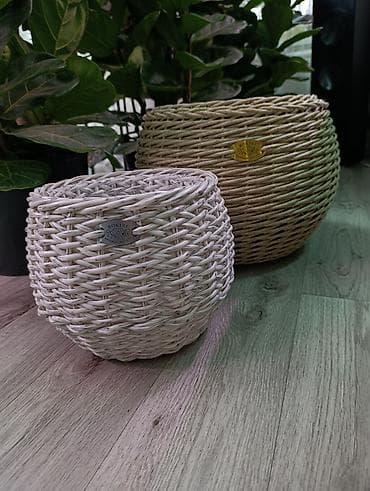 пласмас ящик: Плетёные кашпо — ручная работа - Назначение: декоративные — 4