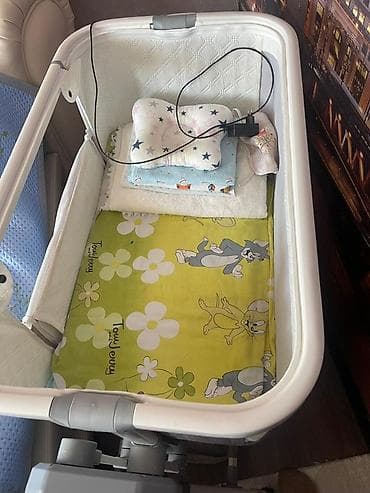 Окна и комплектующие: Детская приставная кроватка, С колесиками, цвет - Серый — 5