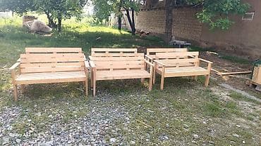 Комплект садовой мебели, Стол, Дерево
