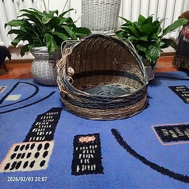 все животные: Плетеная лежанка для кошек, выполненная в форме головы кошки с ушками — 10