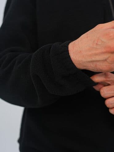 спортивная одежда мужская: Мужской спортивный костюм, однотонный черный. + - Комплект: свитшот — 5