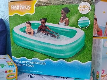 Надувной семейный бассейн Bestway Teal Rectangular Family Pool. - at lalafo.kg Надувной семейный бассейн Bestway Teal Rectangular Family Pool. -