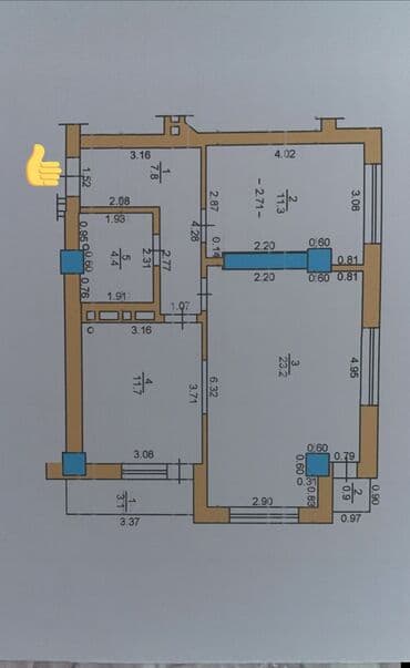 купить квартиру в 12 микрорайоне бишкек: 2 комнаты, 66 м², Элитка, 8 этаж, Евроремонт — 10