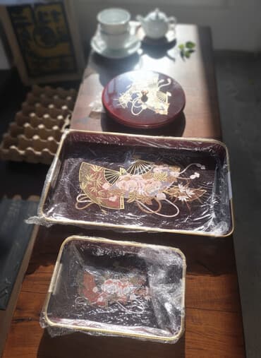 Инструменты: Набор подносов и круглая секционная конфетница в японском стиле — 1