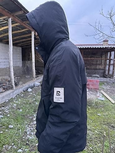 Сырт кийим: Мужская утеплённая парка/куртка с капюшоном, чёрный цвет — 3