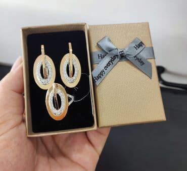 свадебное платье для высокой невесты: Набор украшений, Проба 925, Женские, Новый — 1