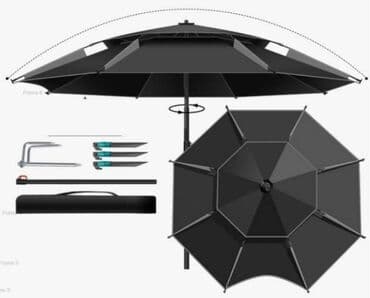 дом вещи: Пляжный зонт 2.6 диаметр Дуга поверхности зонта 2,6м Высота — 3