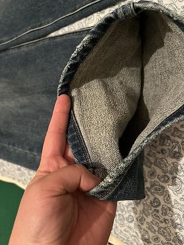 джинсы трубы: Джинсы из плотного денима, классическая синяя варка с легким — 3