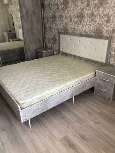 рамина спальный гарнитур: Спальный гарнитур, Новый, Двуспальная кровать, Комод, Трюмо, В рассрочку, ДСП, Самовывоз, Платная доставка, Бесплатная доставка, цвет - Серый — 1