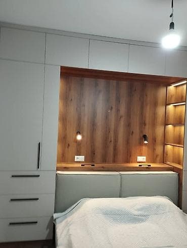 стол с ящиком: Стенка-шкаф, Тип стенки-шкафа: Модульная, Для спальни, Особенности: С рабочим столом — 2