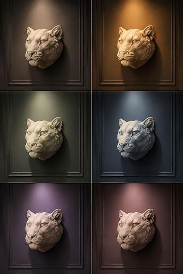 time try: 🐆 Скульптура головы барса — ручная работа Эффектная декоративная — 1