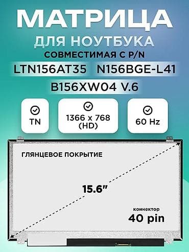 Матрица для ноутбука 15.6" Время на проверку 2 недели. - Тип панели