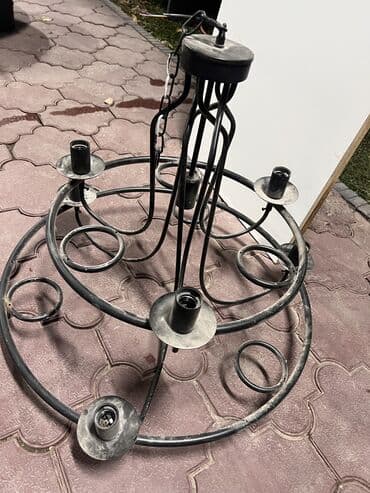 лампа для студии: Кованая подвесная люстра в винтажном стиле - Материал: металл — 2