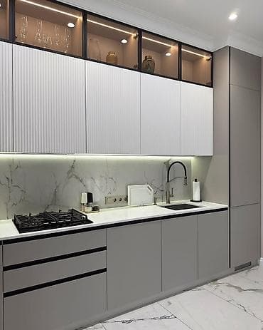 кухонный стол стул ош: Кухонный гарнитур, цвет - Серый — 3