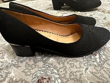 Угги: Туфли Bebony, модель 6705, размер 37. - Классические черные лодочки — 1