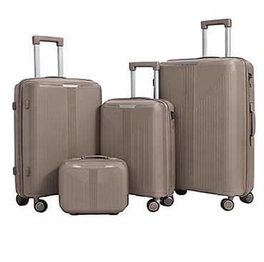 Чемодандар: Набор чемоданов и дорожной косметички, цвет — бежевый (taupe). Состав — 1