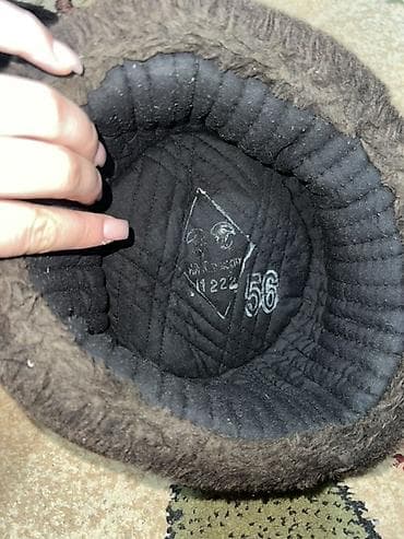 мужской зимний головной убор: Шапка-ушанка зимняя, тёмно‑коричневая (почти чёрная), с красной — 5