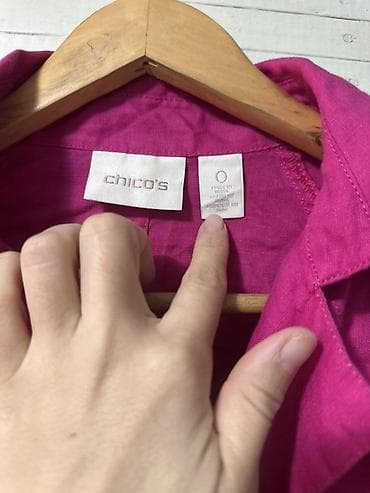 second hand: Яркий короткий тренч/жакет цвета фуксия. Особенности: - Двубортная — 6