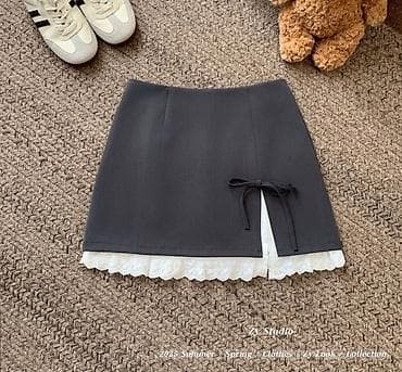 nike tech flece: Юбка, Модель юбки: Прямая, Мини, По талии, С вырезом — 1