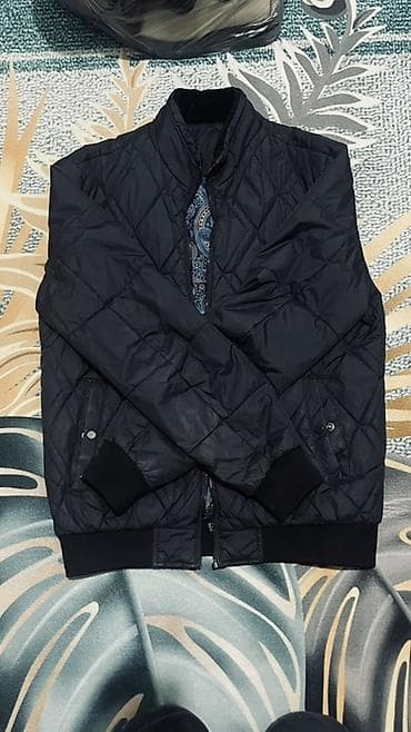 шарф мужской: Мужская стёганая куртка - Цвет: чёрный - Крой: прямой, длина до бедра — 2