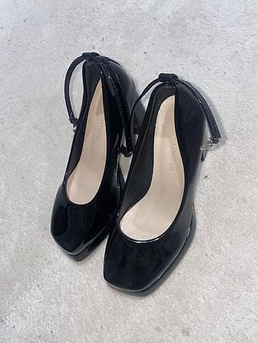 акула трико: Лакированные туфли на каблуке - Цвет: черный, глянцевый лак - Форма — 5