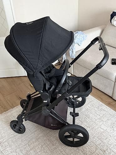 коляска срочно: Коляска, цвет - Черный, Б/у — 3