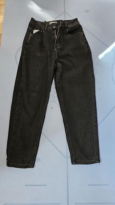 джинсы килоты: Джинсы женские, черный выцветший деним (угольно-серый). - Посадка — 1