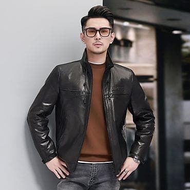 кожаный куртки мужской: Кожаная куртка, Классическая модель, Натуральная кожа, С утеплителем, 5XL — 5