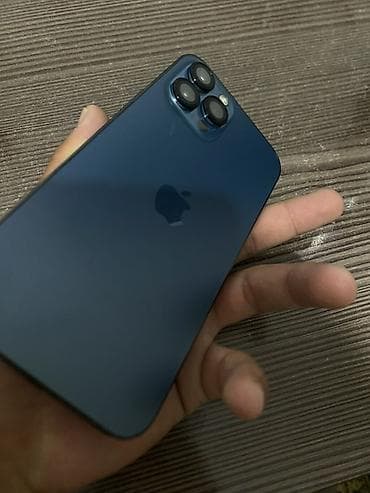 ipad iphone: IPhone 12 Pro Max, Б/у, 256 ГБ, Pacific Blue, Защитное стекло, Чехол, 81 % — 1