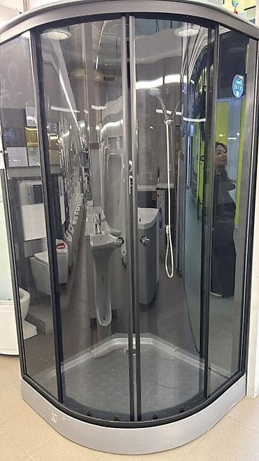душовой трап: Душевая кабина Полукруглая, Размер: 90 x 90 см, Покрытие: Тонированное — 2