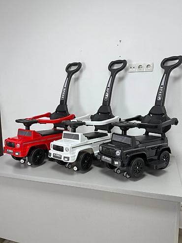 красное: Детская машинка-каталка со съемной родительской ручкой - Формат — 1