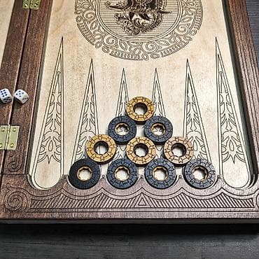 нарда: Нарды "Royal Fish" c художественной гравировкой. - Техника оформления — 10