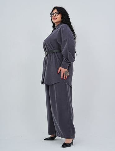 купить спортивный костюм женский недорого от производителя: Брючный костюм, Прямые, Рубашка, Осень-весна — 8