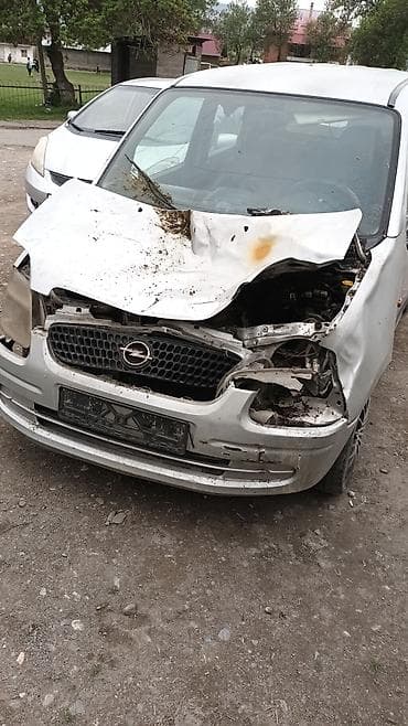 продаю стрела: Opel Agila (первое поколение), серебристый хэтчбек, после фронтального — 2