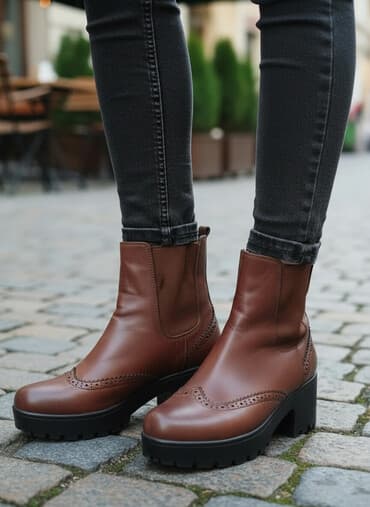 белорусская обувь для проблемных ног бишкек: Ботинки, 37.5, Б/у, цвет - Коричневый — 1