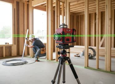 Лазерный уровень D-MAX в прочном красно-черном корпусе предназначен