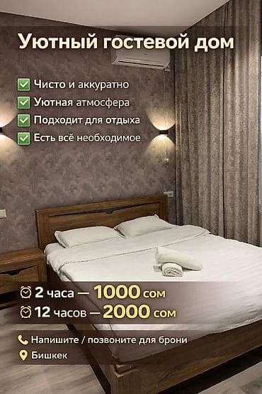 vip: 1 комната, Люкс, элитка, Площадь Ала-Тоо, Душевая кабина, Постельное белье, Кондиционер — 3