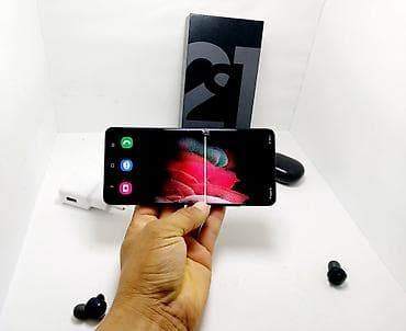 Samsung Galaxy S21 Ultra, Б/у, 256 ГБ, цвет - Черный, 1 SIM, 2 SIM