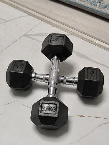 Гантели шестигранные 2.5 кг - Вес каждой гантели: 2,5 кг (маркировка