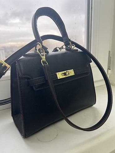 Үлпөт көйнөктөрү жана аксессуарлар: Сумка-тоут в классическом стиле Kelly - Цвет: черный, фактурная эко- — 3