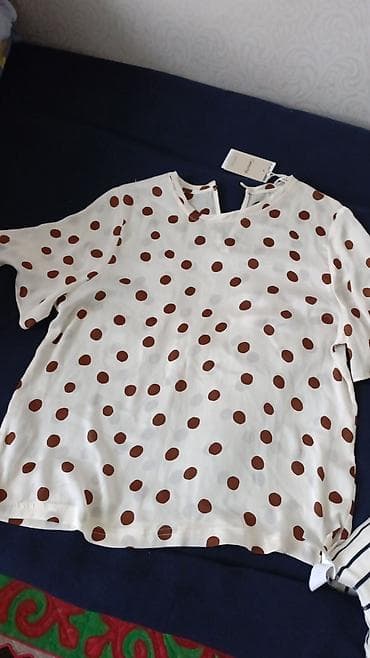 джинсы mango: Блуза в горошек - Цвет: молочный фон, горошек — 1