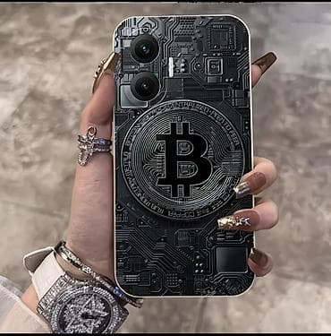 e96a hoco: Чехол для смартфона POCO F7 с 3D‑дизайном «Bitcoin / плата» на - — 1