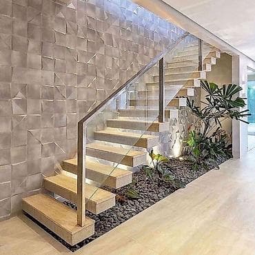 щебень декоративный: Бетонная лестница Наружные, Форма лестницы: Много-маршевая — 4