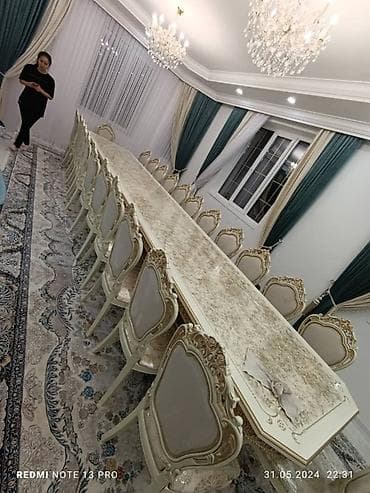 dinner table: Стол и стул для зала, цвет - Бежевый — 10