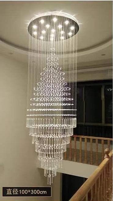 Оңдоп-түзөө жана курулуш: Каскадная хрустальная люстра для лестничных пролетов и холлов - Тип — 2