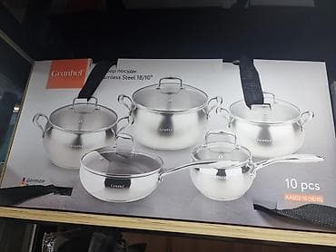 granhel отзывы: Набор посуды Granhel, 10 предметов, нержавеющая сталь 18/10. Состав — 1