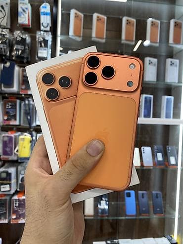 IPhone 17 Pro, Б/у, 256 ГБ, Оранжевый, Защитное стекло, Чехол, Коробка, 95 %
