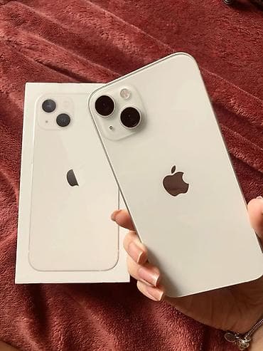 IPhone 13, Б/у, 256 ГБ, Белый, Зарядное устройство, Чехол, 85 %